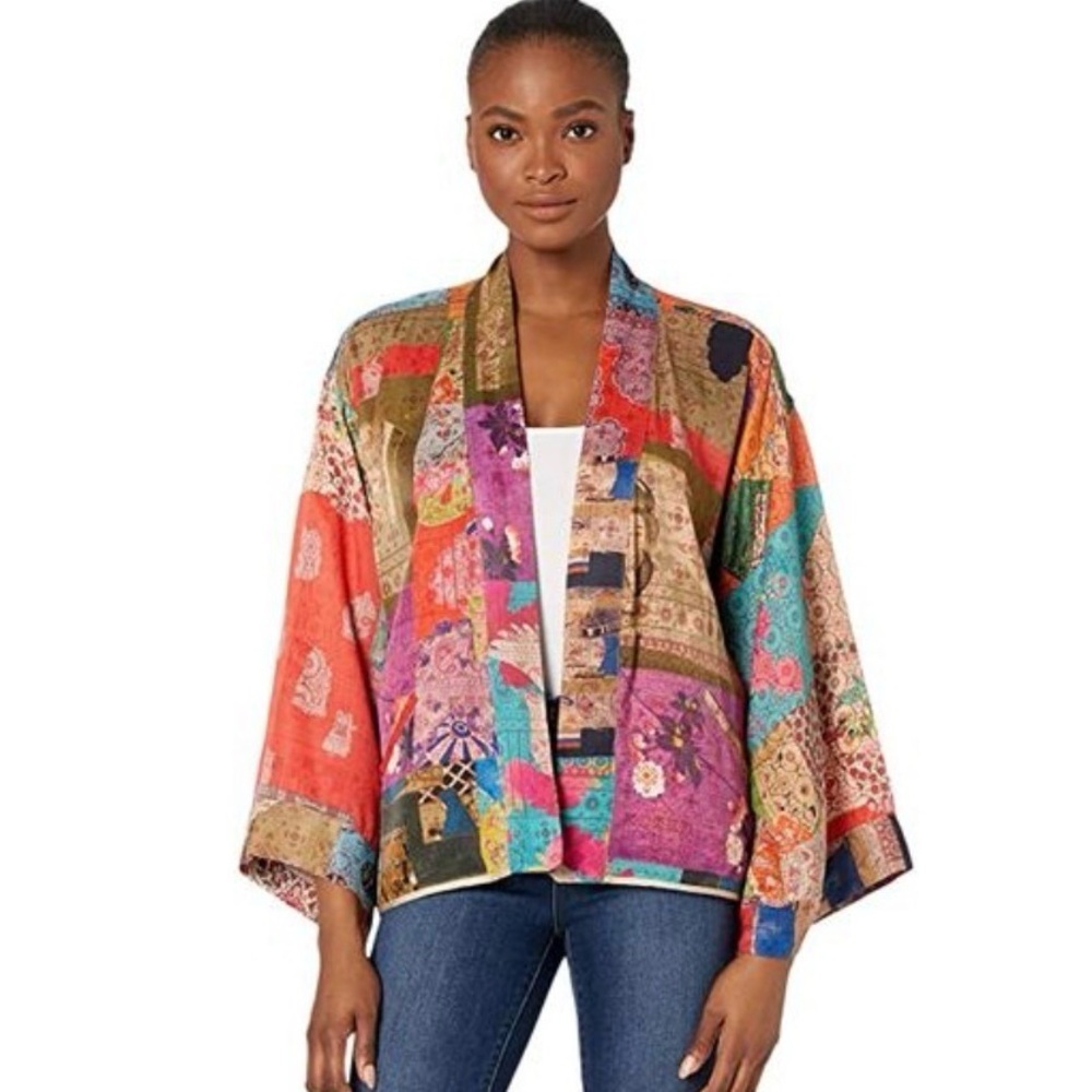Johnny Was Jacket Other Colorful Reversible Kimono Size Large